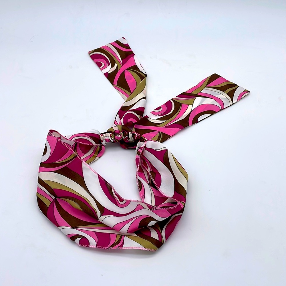 (1) Elastic Silk Headband with Tails and (1) Scrunchie with Tails - NWOT